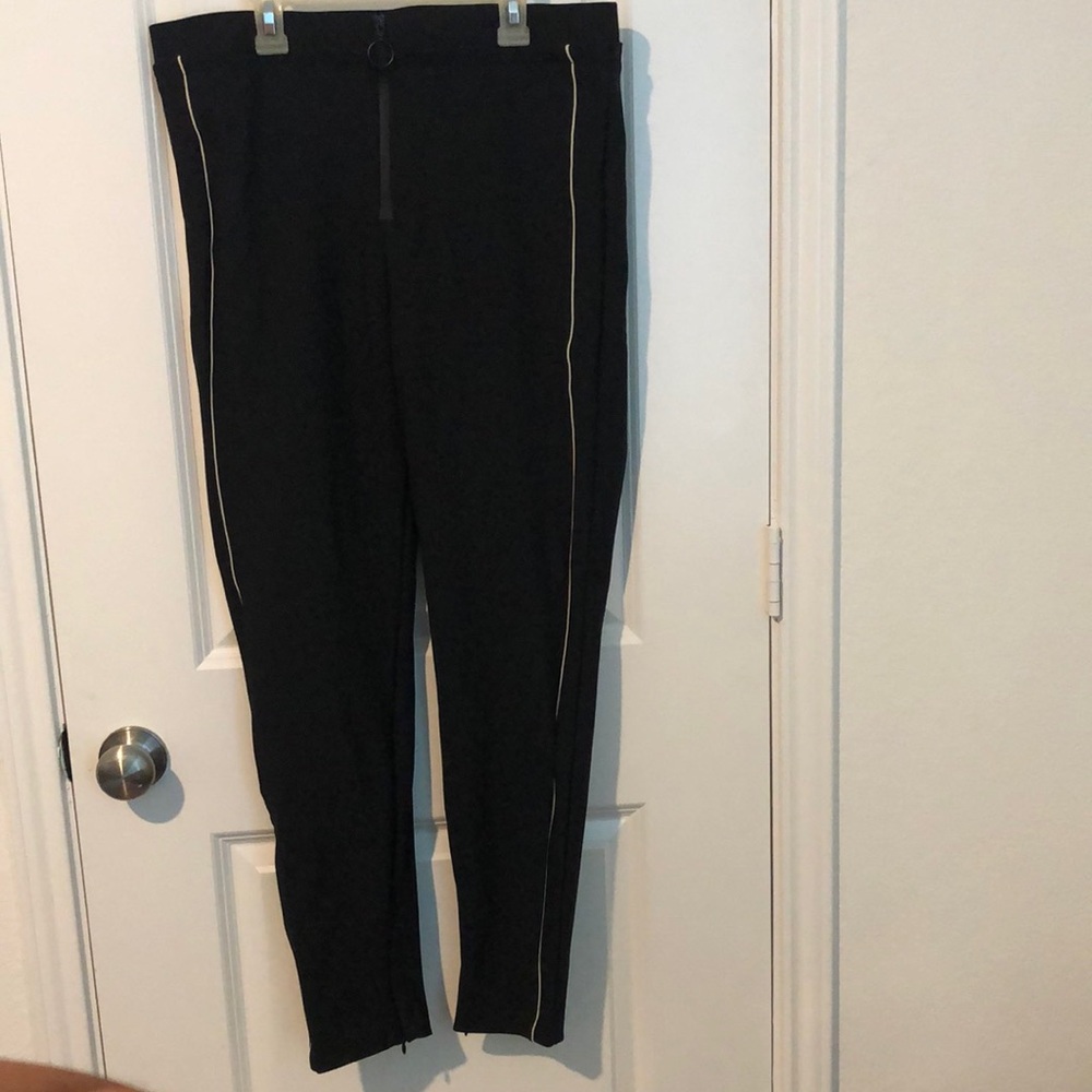 Zara trousers with white stripe down the side